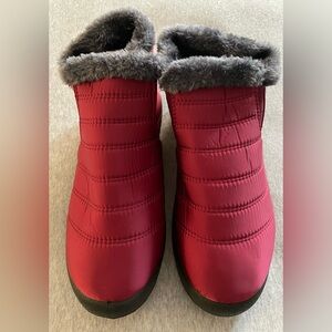 BJ Women’s Casual Slip On Size 44 Faux Fur Lined Ankle Bootie Comfort Snow Shoes